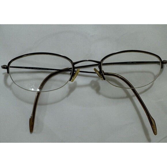 VTG Chaps 109 By Ralph Oval Half Rim Brown Metal Eyeglasses  OEG8 46 20 140frame - Picture 6 of 8